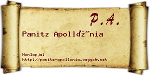 Panitz Apollónia névjegykártya